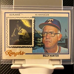 BILLY HUNTER 1978 TOPPS CARD #548 AS PLAYER INDIANS AS MANAGER RANGERS